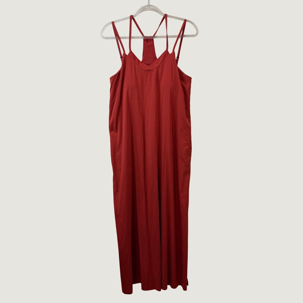 Shebird Rust Savannah Strappy Burnt Orange Bamboo Maxi Bra Dress Resort Sz 3 S/M